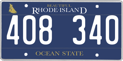 RI license plate 408340