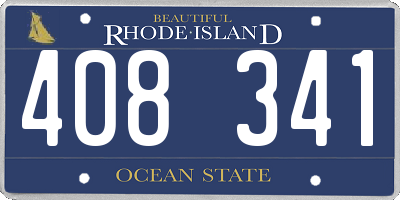 RI license plate 408341