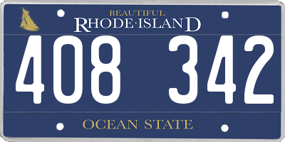 RI license plate 408342