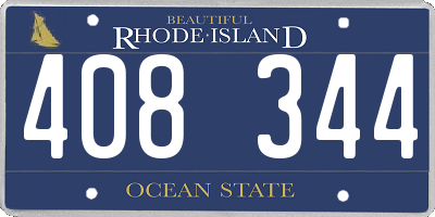 RI license plate 408344