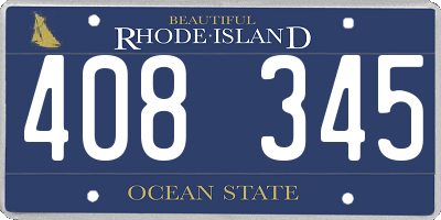 RI license plate 408345