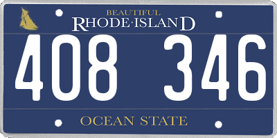 RI license plate 408346