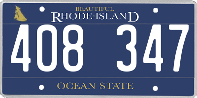 RI license plate 408347
