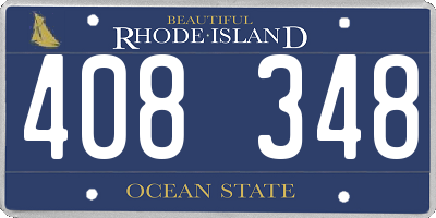 RI license plate 408348