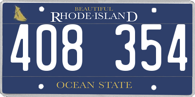 RI license plate 408354