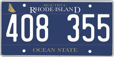 RI license plate 408355