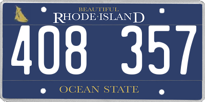 RI license plate 408357