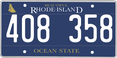 RI license plate 408358
