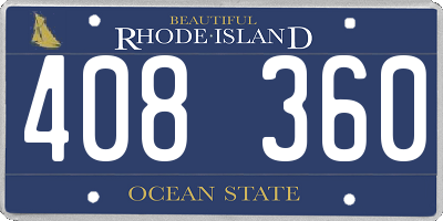 RI license plate 408360