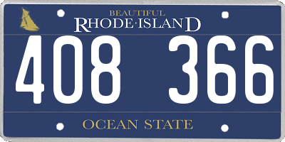 RI license plate 408366