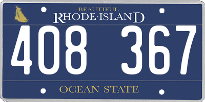 RI license plate 408367
