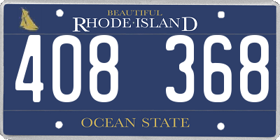 RI license plate 408368