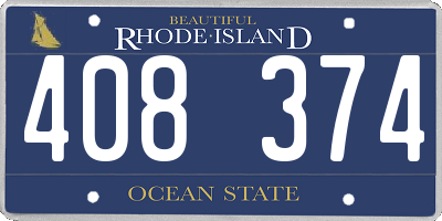 RI license plate 408374