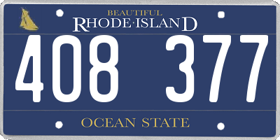 RI license plate 408377