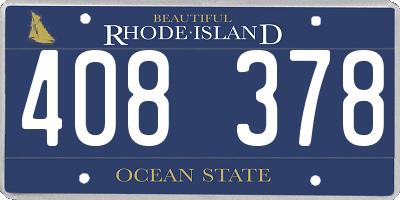 RI license plate 408378