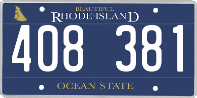 RI license plate 408381