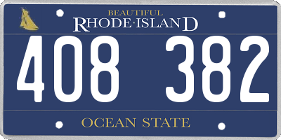 RI license plate 408382