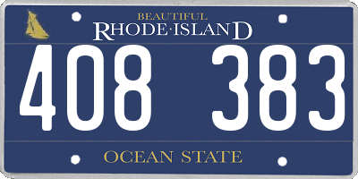 RI license plate 408383
