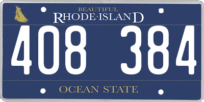 RI license plate 408384