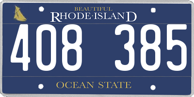 RI license plate 408385
