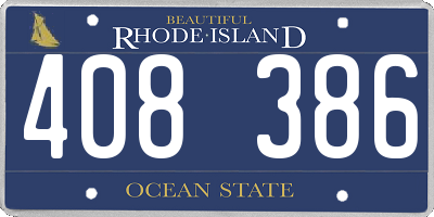 RI license plate 408386