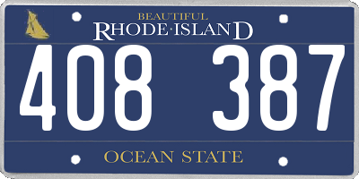 RI license plate 408387