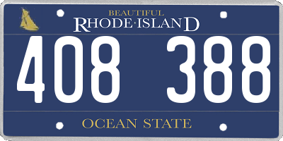 RI license plate 408388