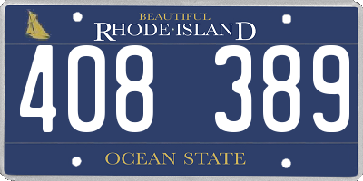 RI license plate 408389