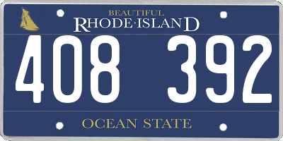 RI license plate 408392