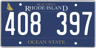 RI license plate 408397