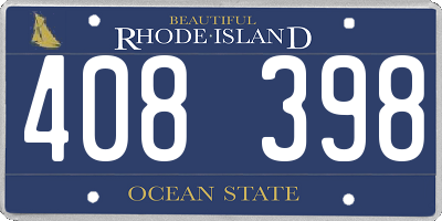 RI license plate 408398