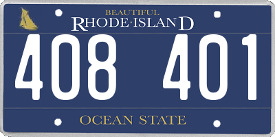 RI license plate 408401