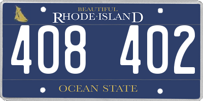 RI license plate 408402