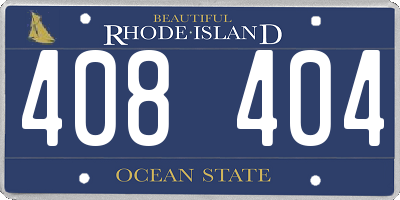 RI license plate 408404