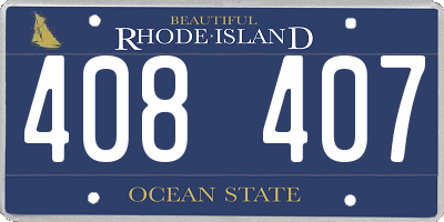 RI license plate 408407