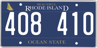 RI license plate 408410