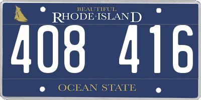 RI license plate 408416