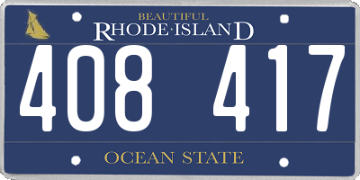RI license plate 408417