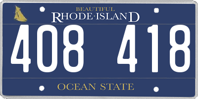 RI license plate 408418