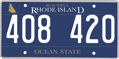 RI license plate 408420