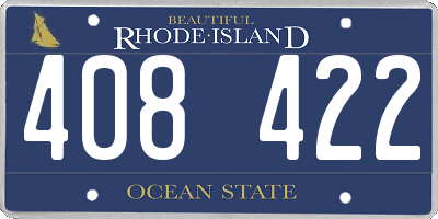 RI license plate 408422