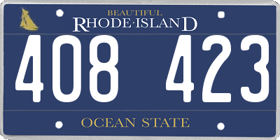 RI license plate 408423