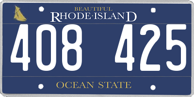 RI license plate 408425