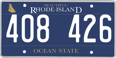 RI license plate 408426