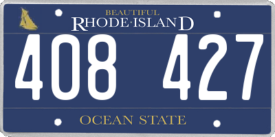 RI license plate 408427