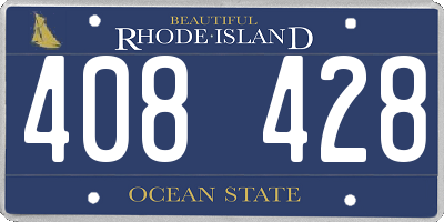 RI license plate 408428