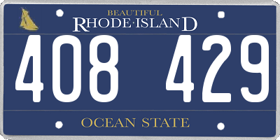 RI license plate 408429