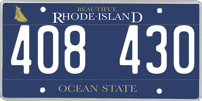RI license plate 408430