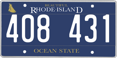 RI license plate 408431