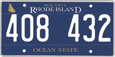 RI license plate 408432